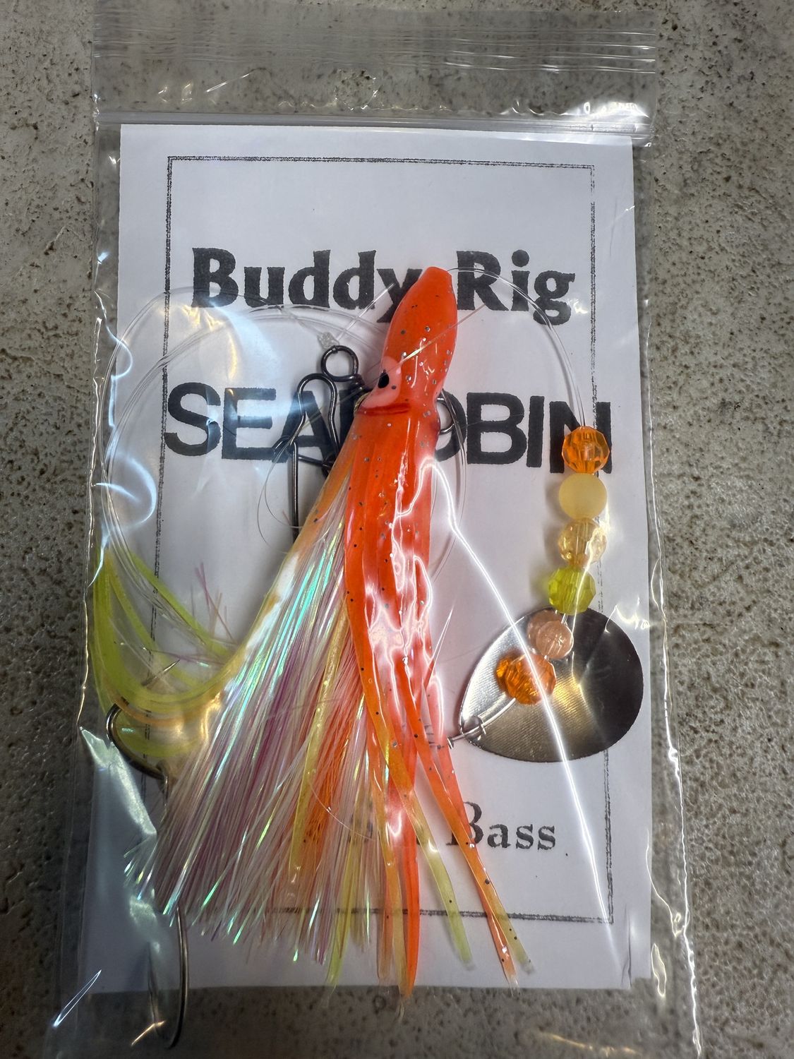 Buddy Rig Fluke and Sea Bass, Color: Orange Yellow Sea Robin