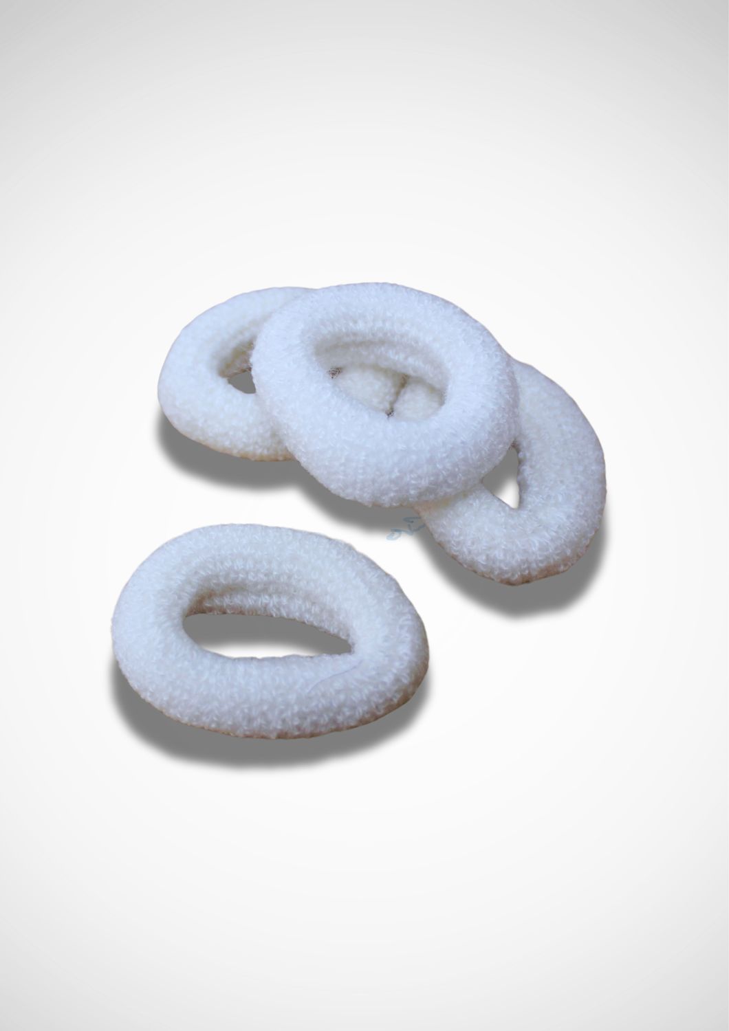Hair WHT Thick HairRings 4pk (3822)