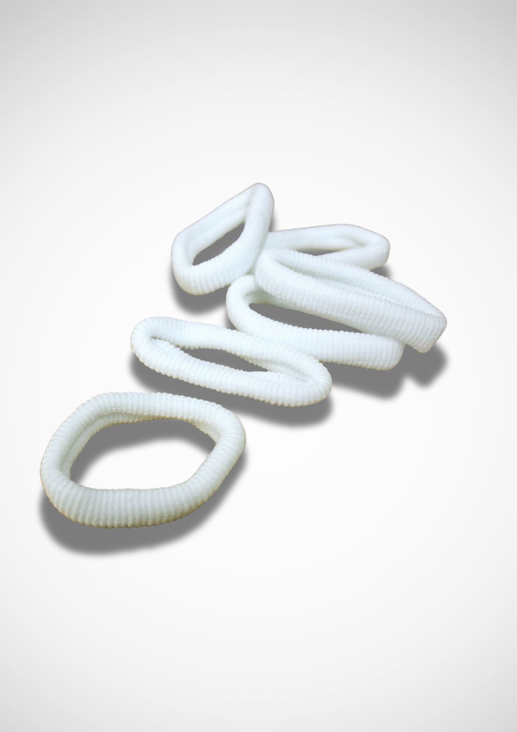 Hair WHT Thin HairRings 6pk (3816)