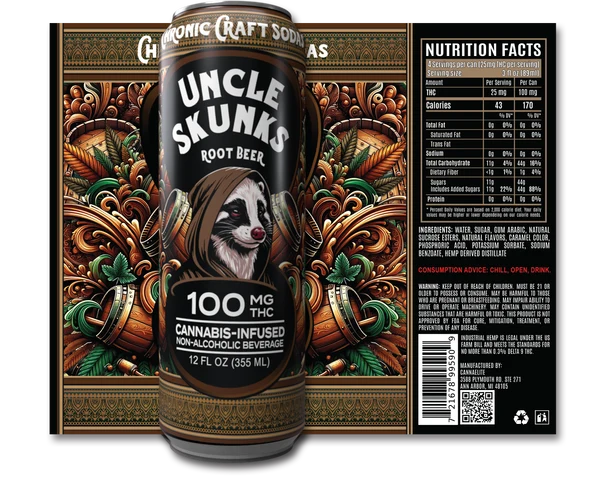 Delta 9 THC - Beverage - Uncle Skunk - Root Beer 100mg