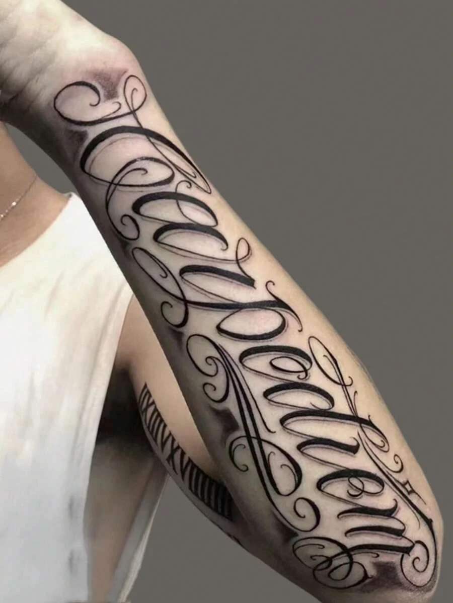 1pc Letter Graphic Tattoo Sticker
