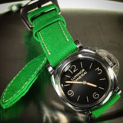 Apple Green Rolled Canvas Strap