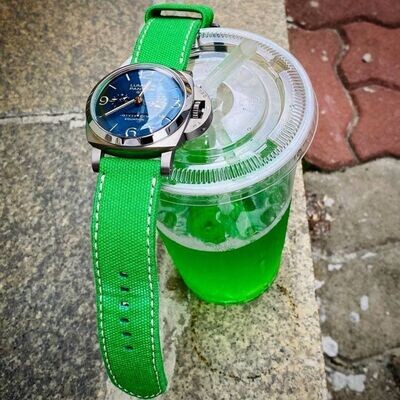 Apple Green Rolled Canvas Strap
