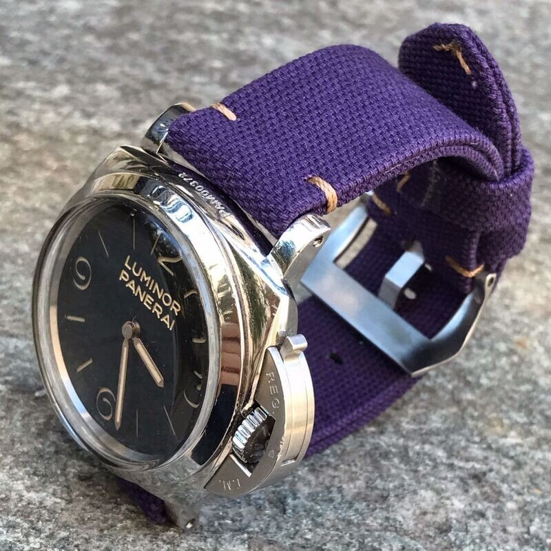 Purple Rolled Canvas Strap