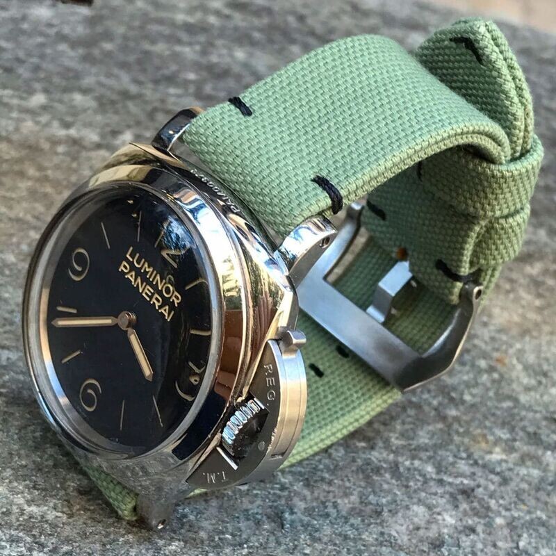 Light Green Rolled Canvas Strap