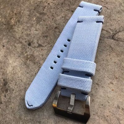 Light Blue Rolled Canvas Strap