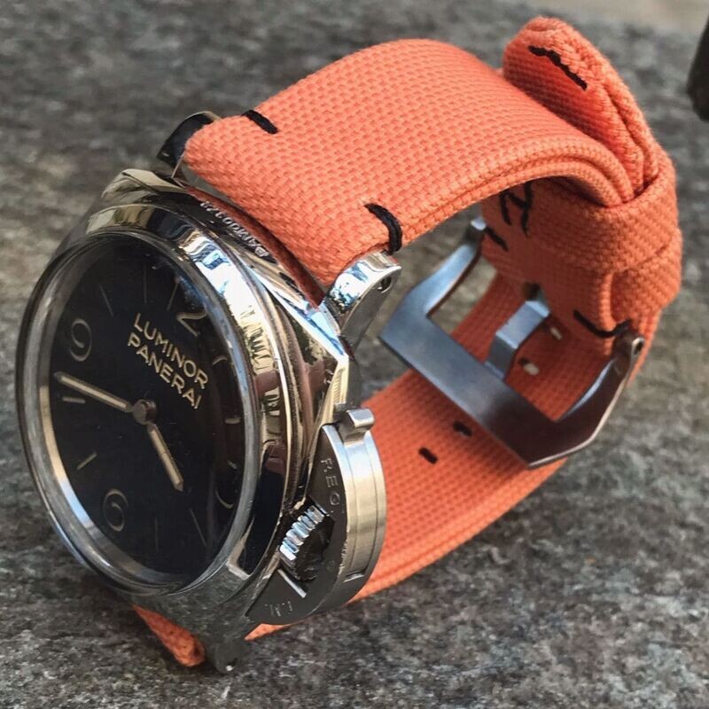 Light Orange Rolled Canvas Strap