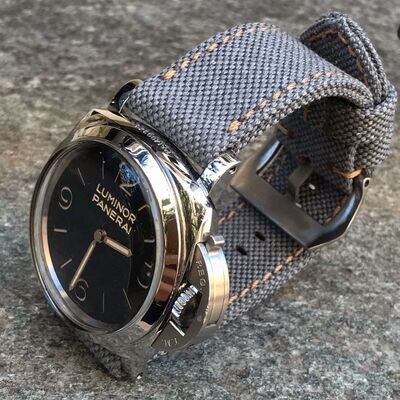 Gray Rolled Canvas Strap