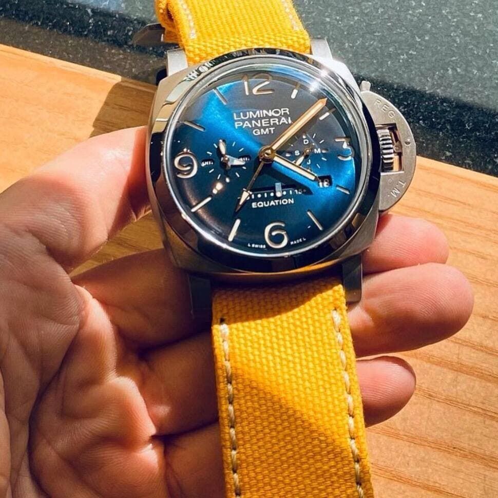 Yellow Rolled Canvas Strap
