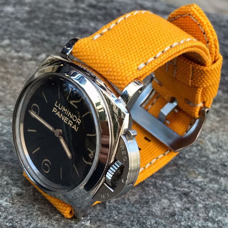 Yellow Rolled Canvas Strap