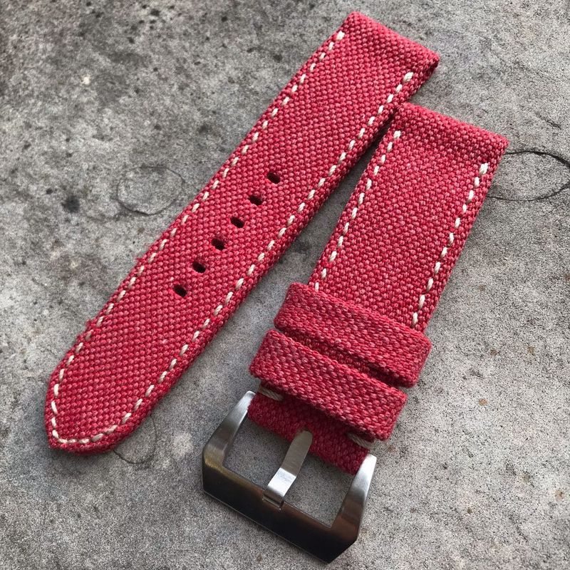 Red Rolled Canvas Strap