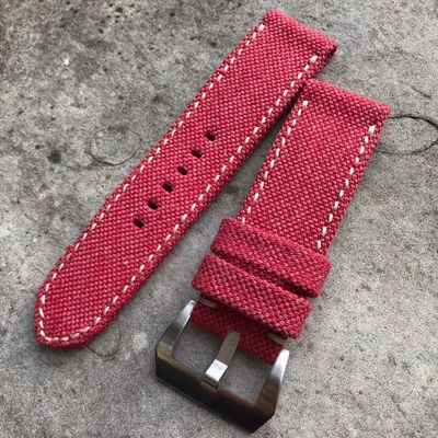 Red Rolled Canvas Strap