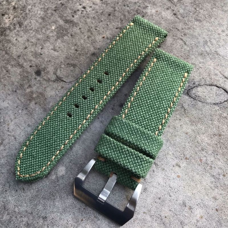 Forest Green Rolled Canvas Strap