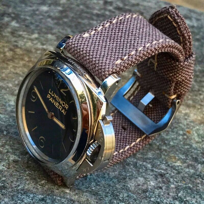 Brown Rolled Canvas Strap
