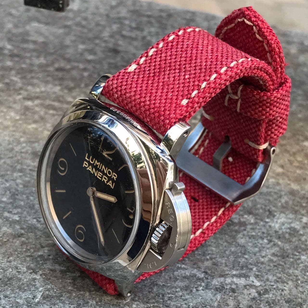 Red Rolled Canvas Strap