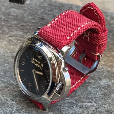 Red Rolled Canvas Strap