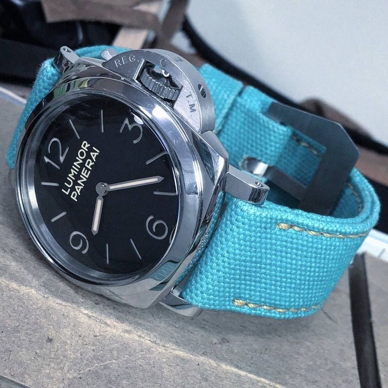 Turquoise Rolled Canvas Strap