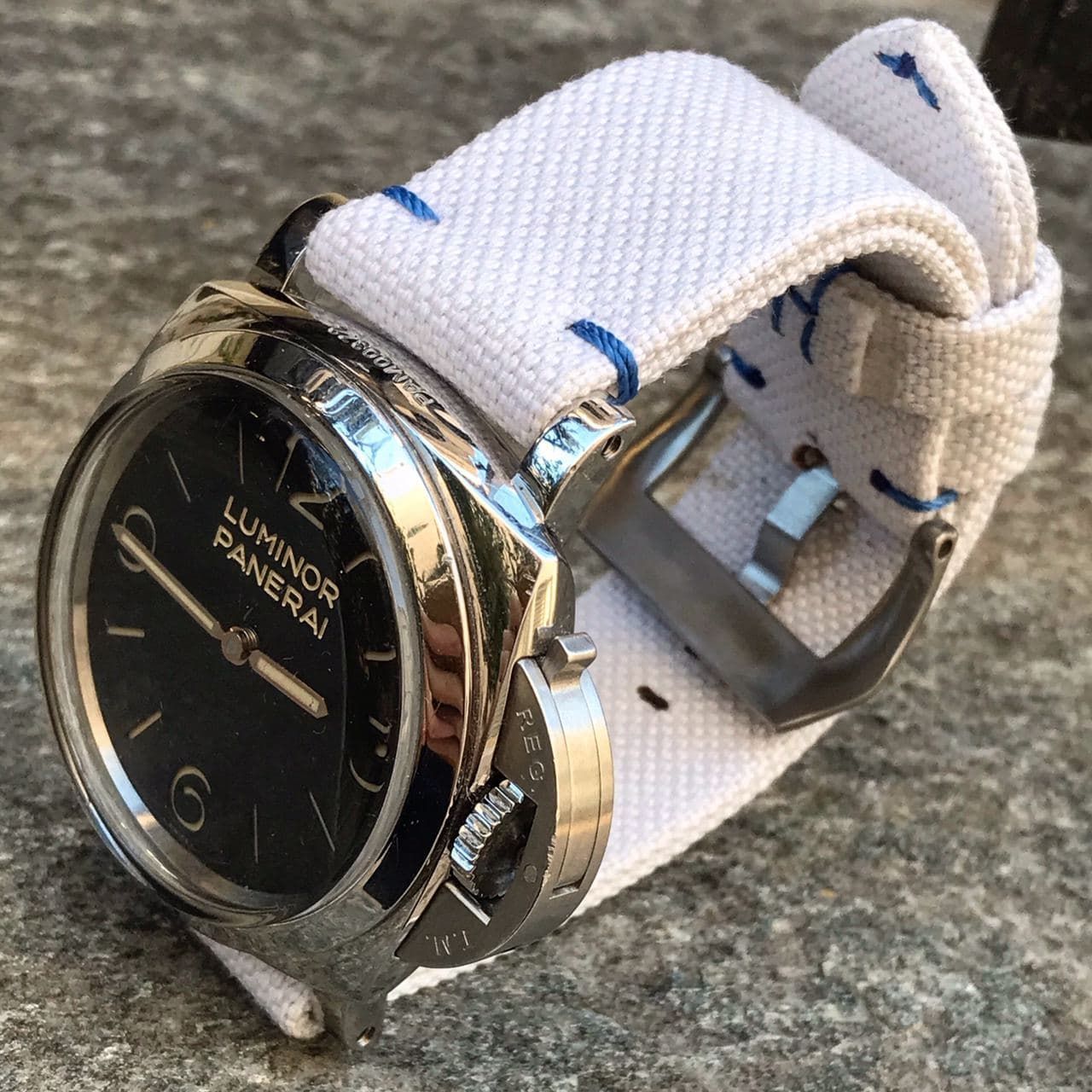 White Rolled Canvas Strap
