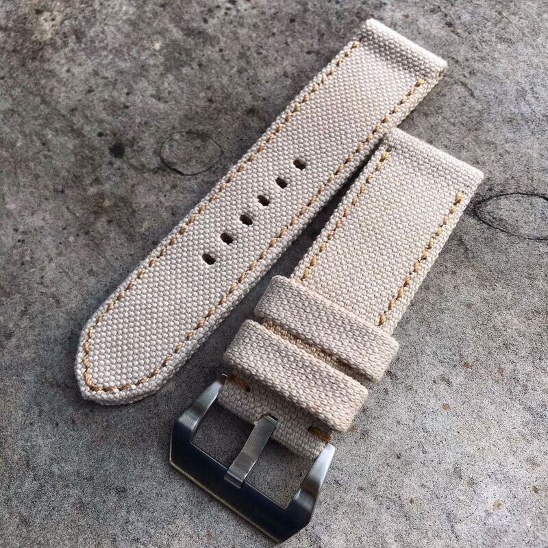 Cream Rolled Canvas Strap