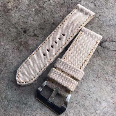 Cream Rolled Canvas Strap