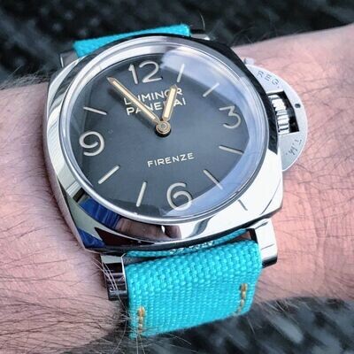 Turquoise Rolled Canvas Strap