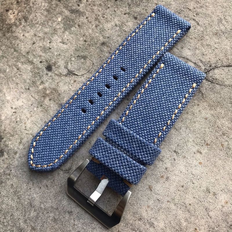 Blue Jean Rolled Canvas Strap