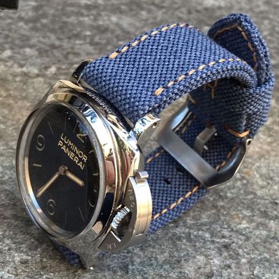 Blue Jean Rolled Canvas Strap