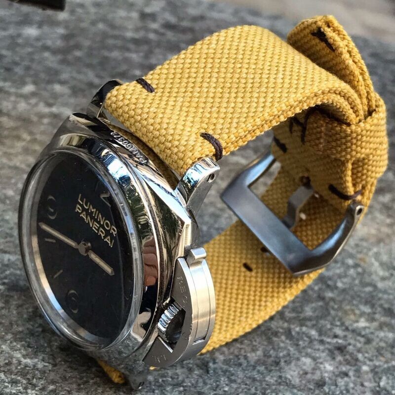 Golden Yellow Rolled Canvas Strap