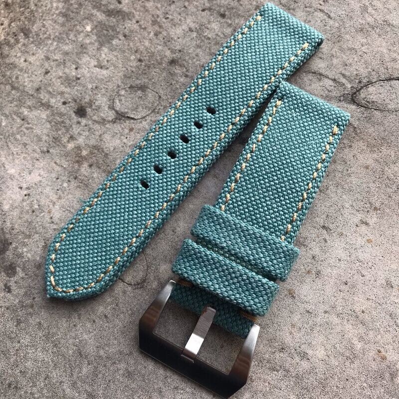 Teal Rolled Canvas Strap