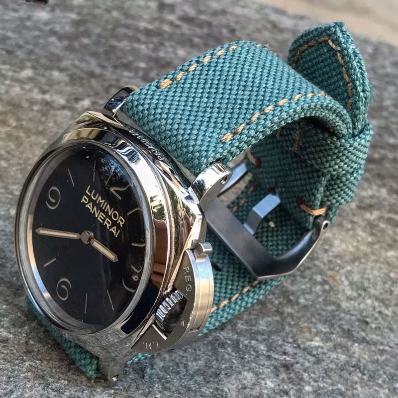 Teal Rolled Canvas Strap