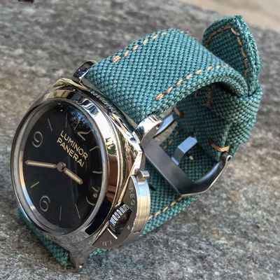 Teal Rolled Canvas Strap
