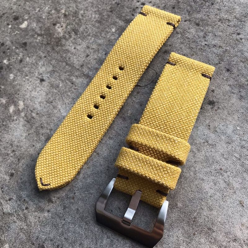 Golden Yellow Rolled Canvas Strap