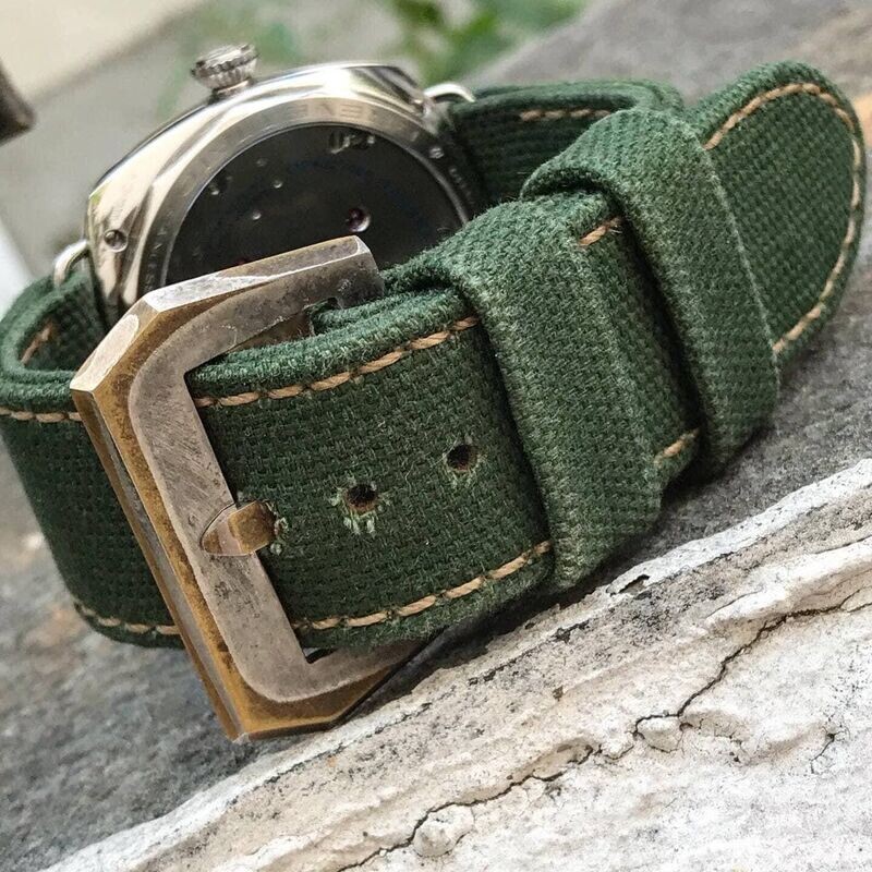 Army Green Rolled Canvas Strap