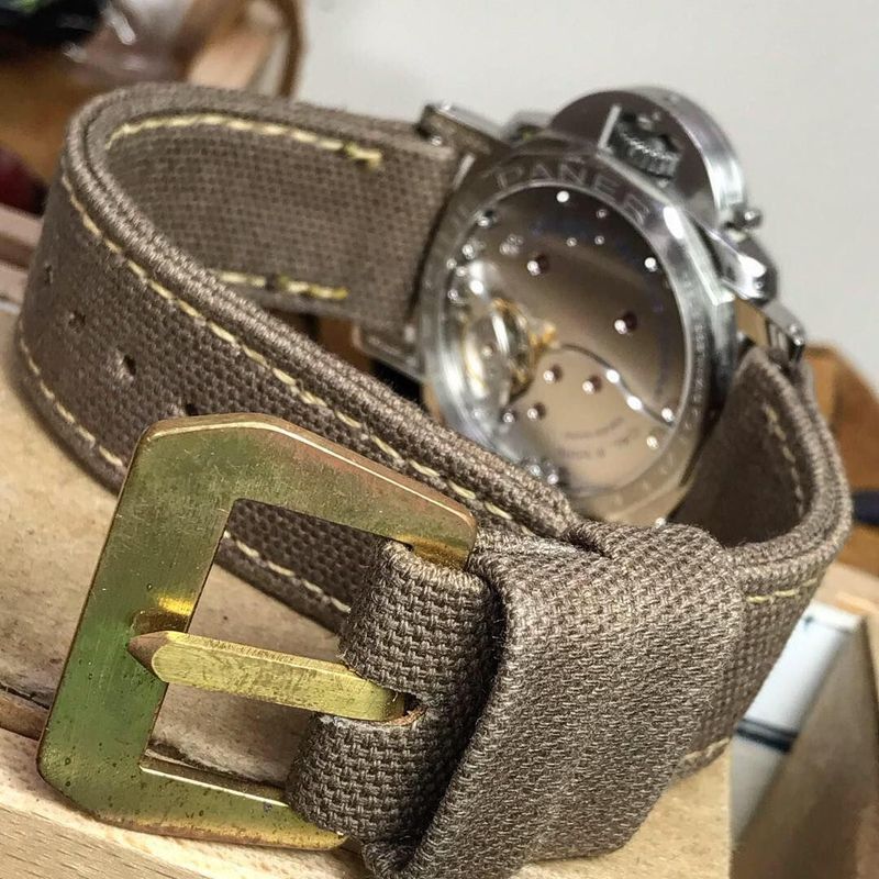 Tobacco Brown Rolled Canvas Strap