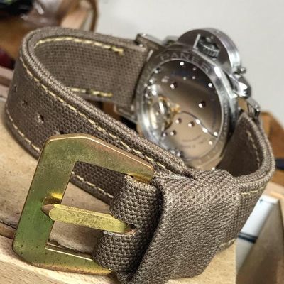 Tobacco Brown Rolled Canvas Strap