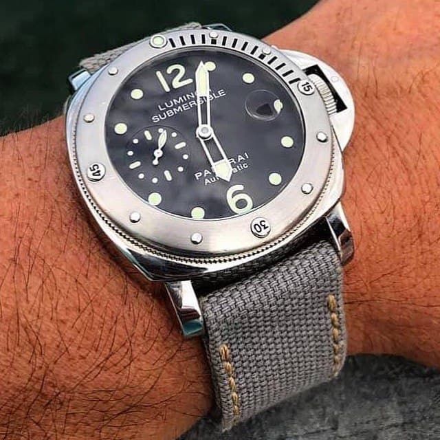 Smoke Gray Rolled Canvas Strap