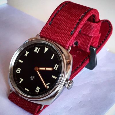 Red Chili Rolled Canvas Strap