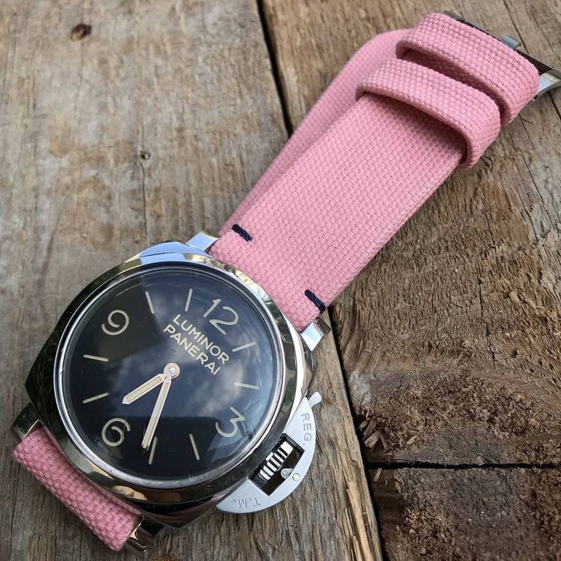 Pink Rolled Canvas Strap