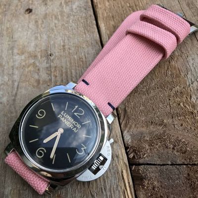 Pink Rolled Canvas Strap