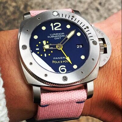 Pink Rolled Canvas Strap