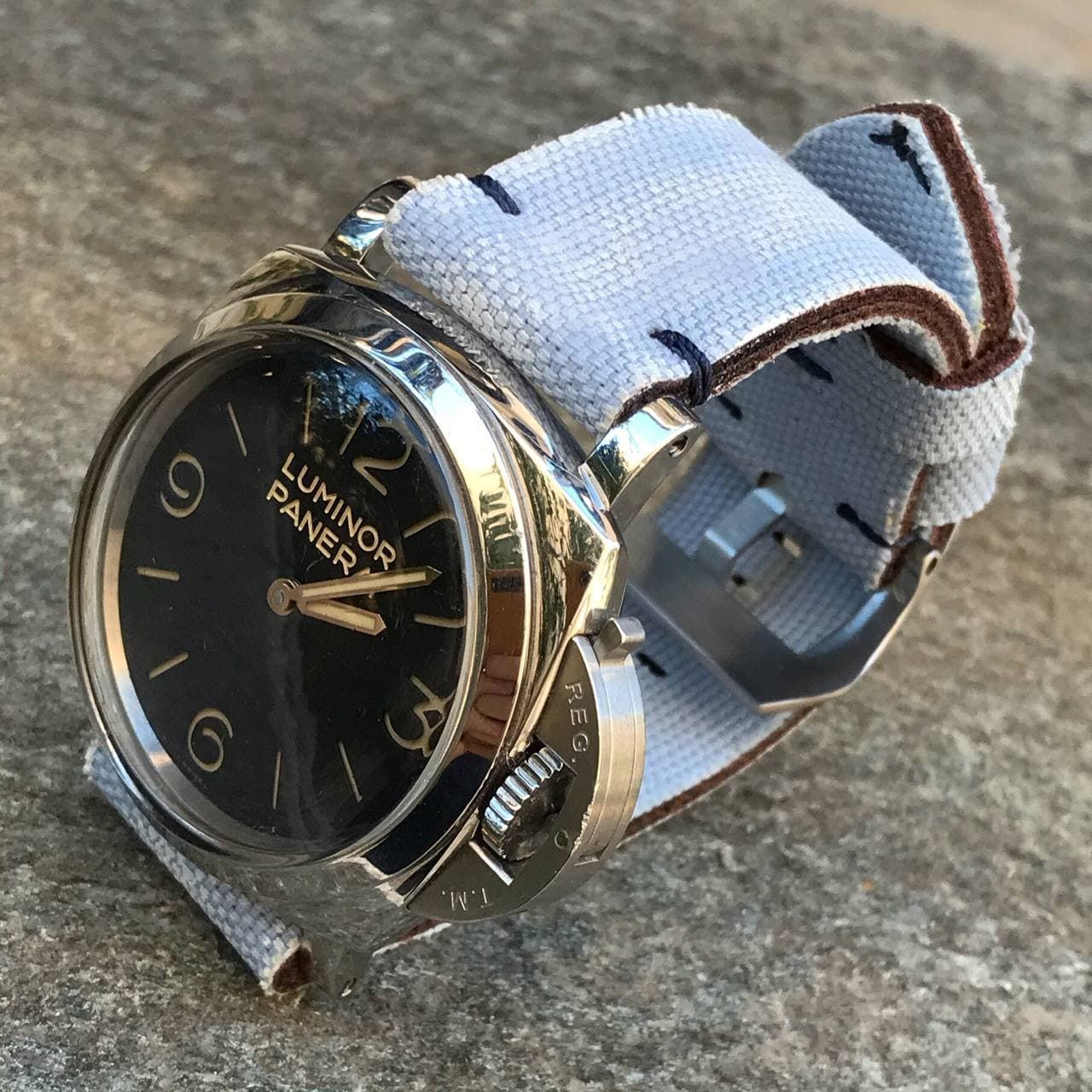 Light Blue Distressed Canvas Strap