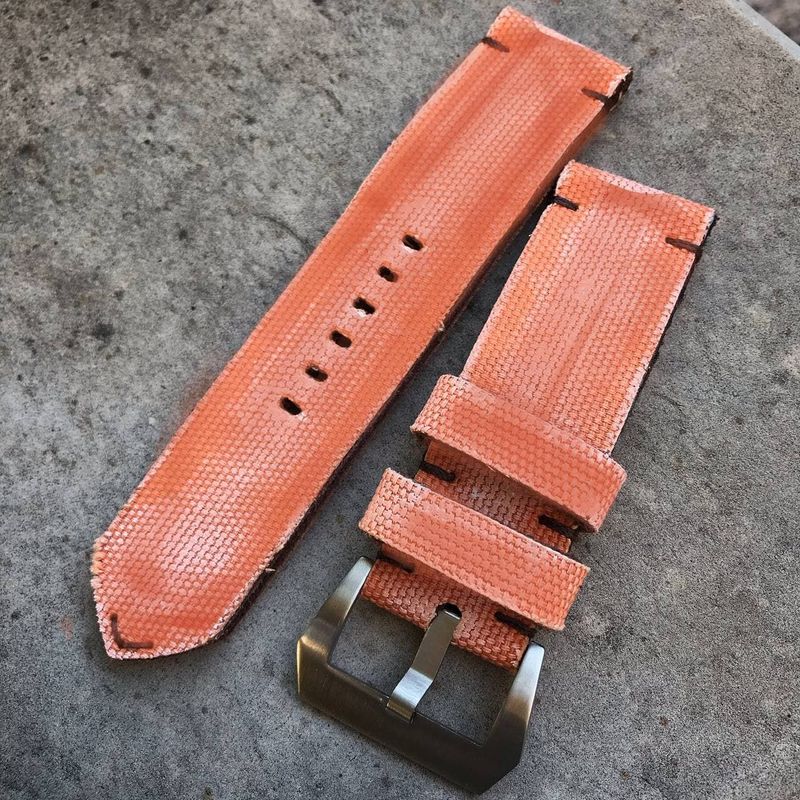 Light Orange Distressed Canvas Strap
