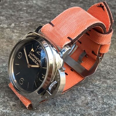 Light Orange Distressed Canvas Strap