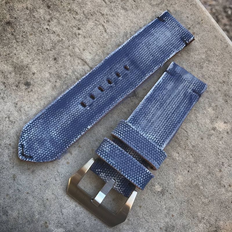 Blue Distressed Canvas Strap