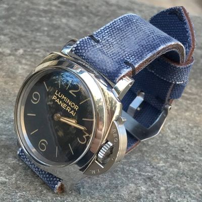 Blue Distressed Canvas Strap