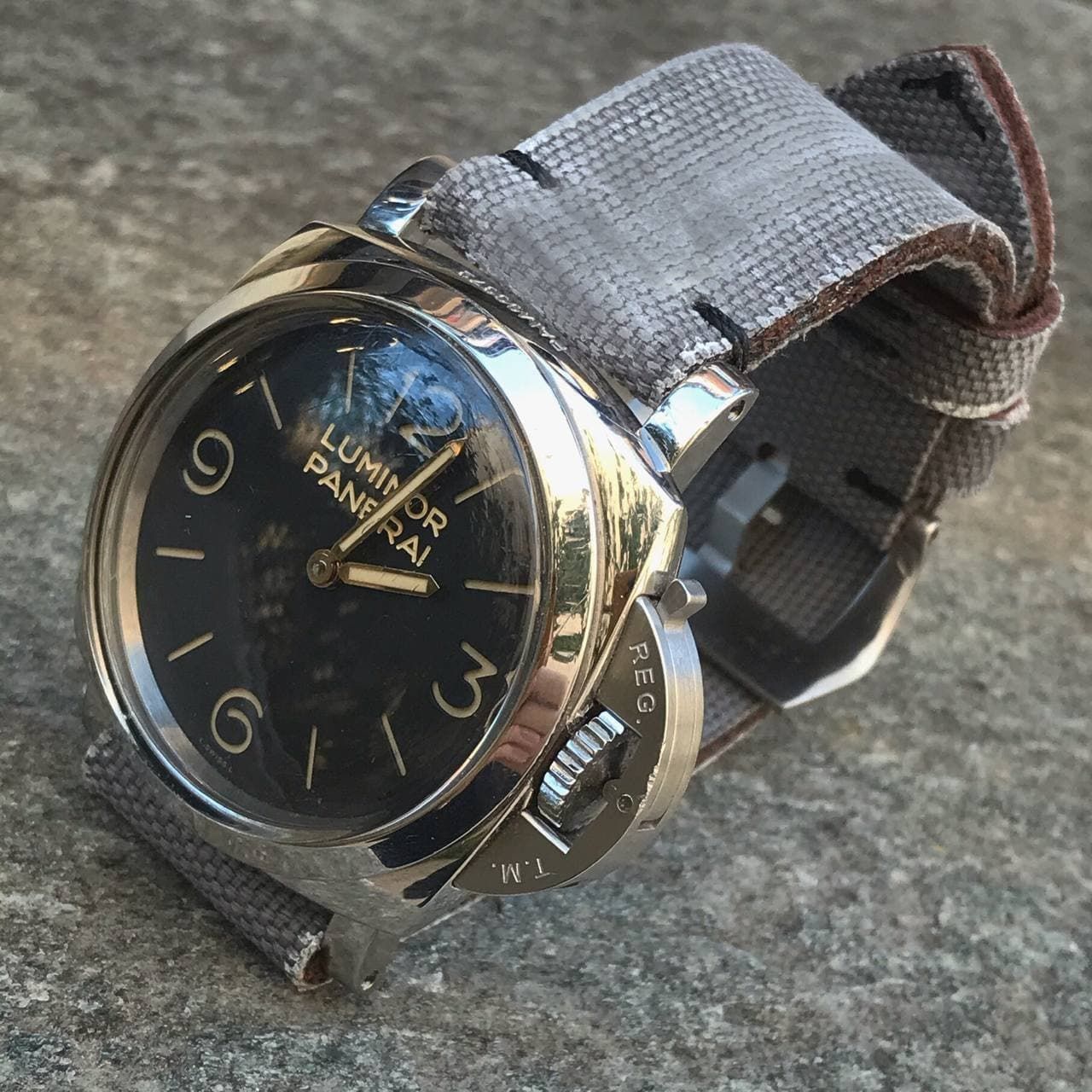 Gray Distressed Canvas Strap