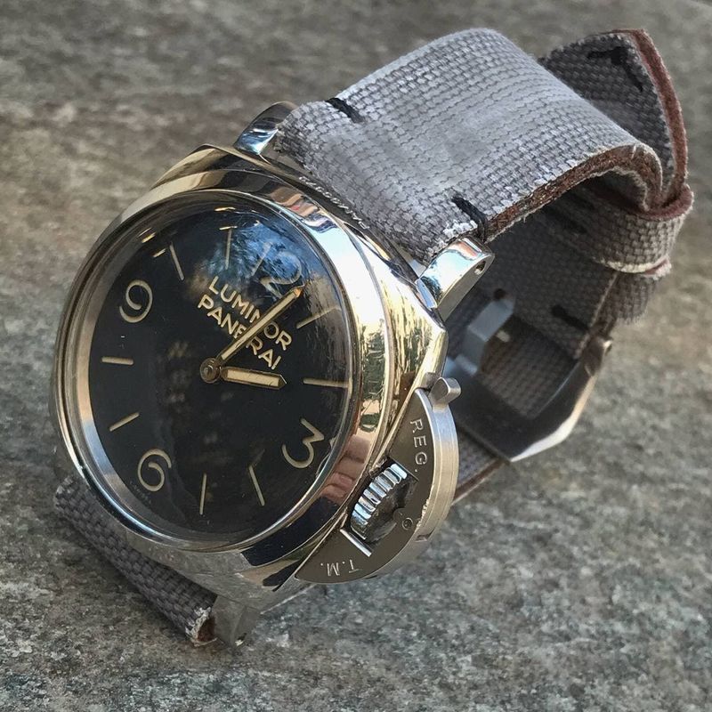 Gray Distressed Canvas Strap