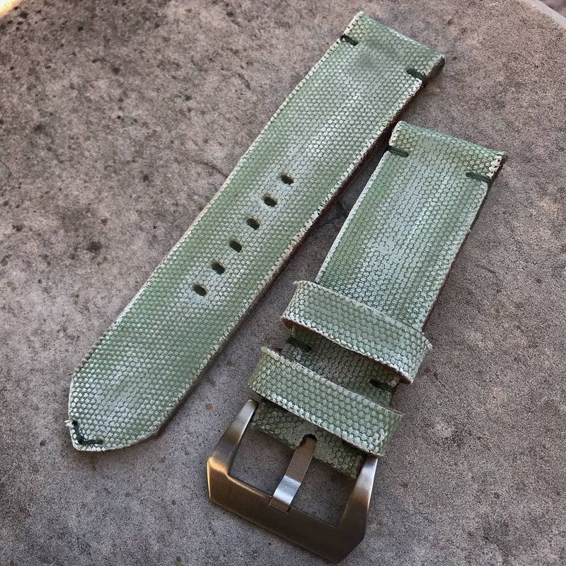 Light Green Distressed Canvas Strap