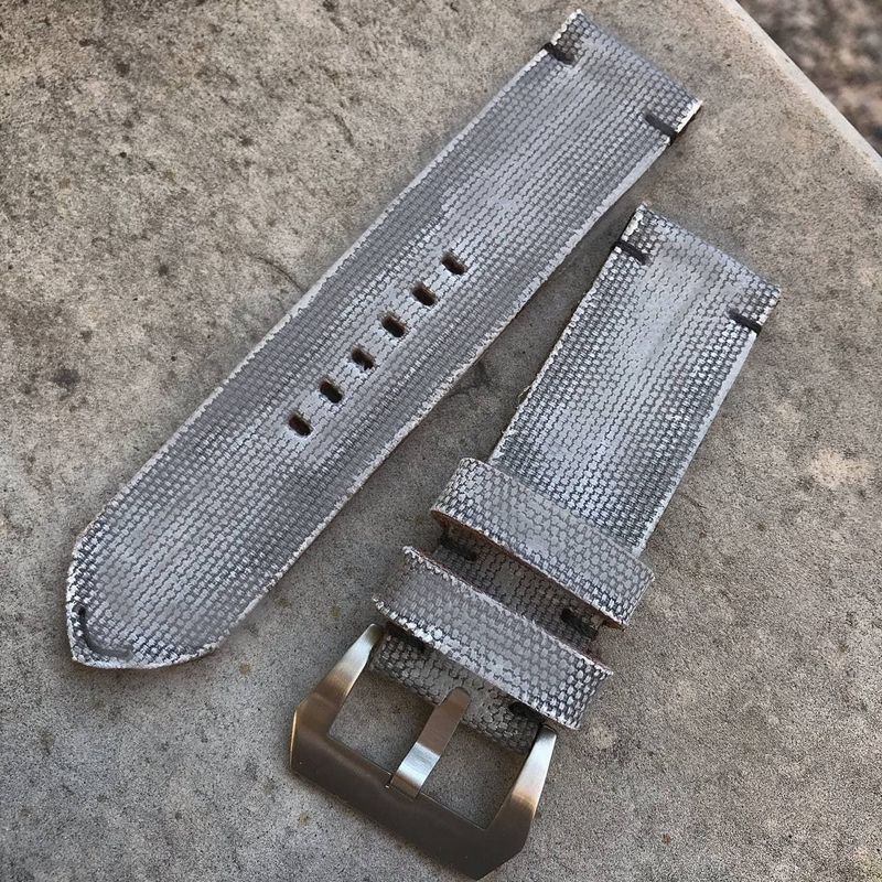 Gray Distressed Canvas Strap