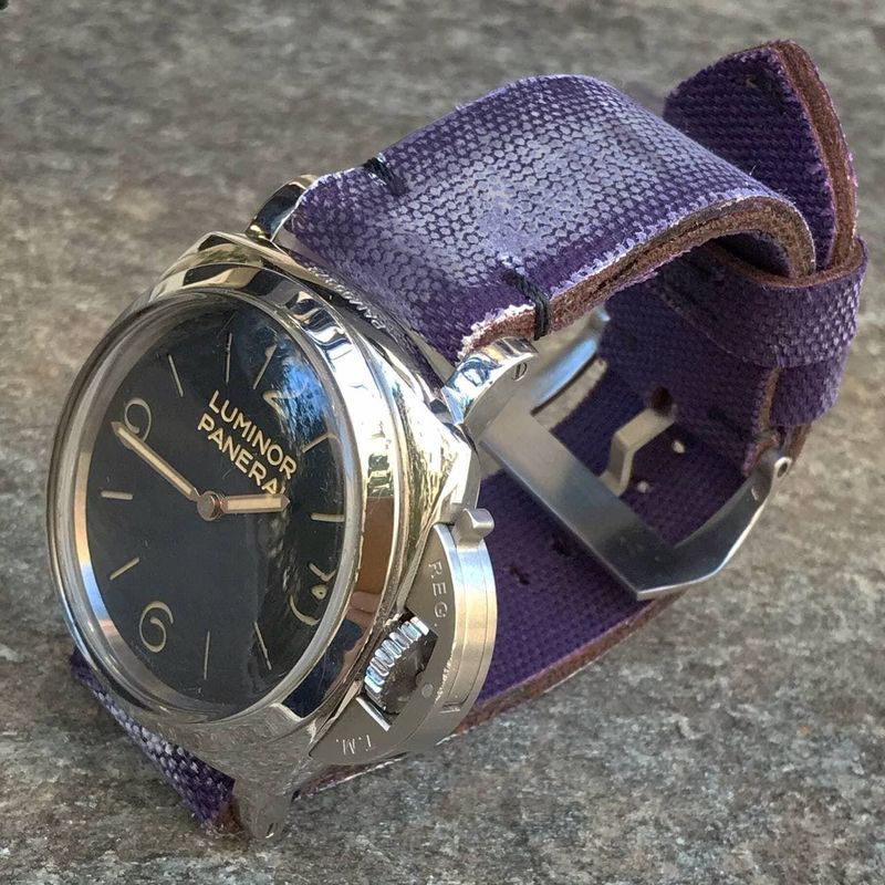 Purple Distressed Canvas Strap